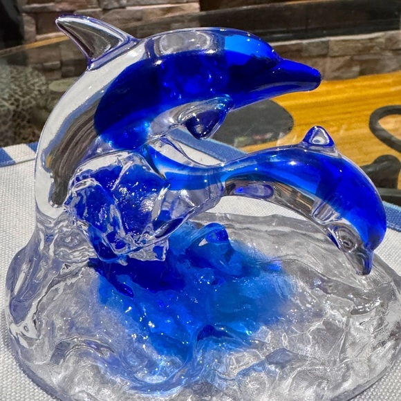 🐬 Stunning Vintage Rare Cristal d’Arques Mother & Baby Dolphin Figurine France 🐬 - Picture 6 of 16